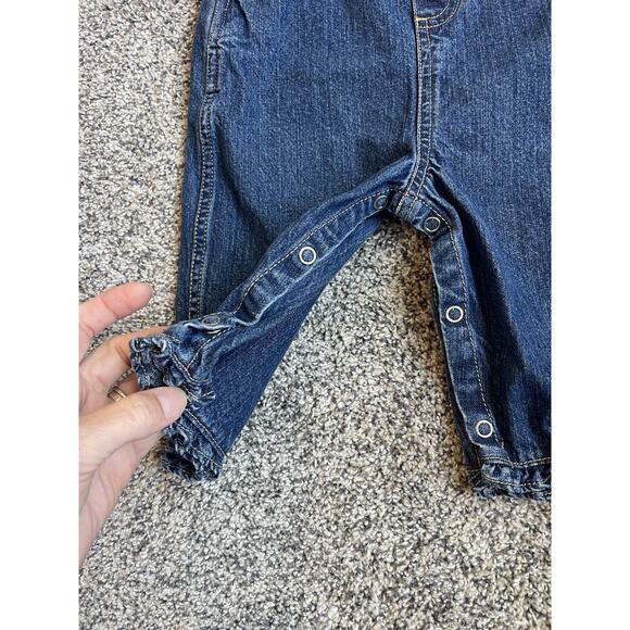 Vintage Cherokee Denim Overalls Girl’s Sz 24 Months Flower Patches - Picture 3 of 7